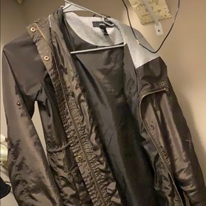 Olive green rain jacket